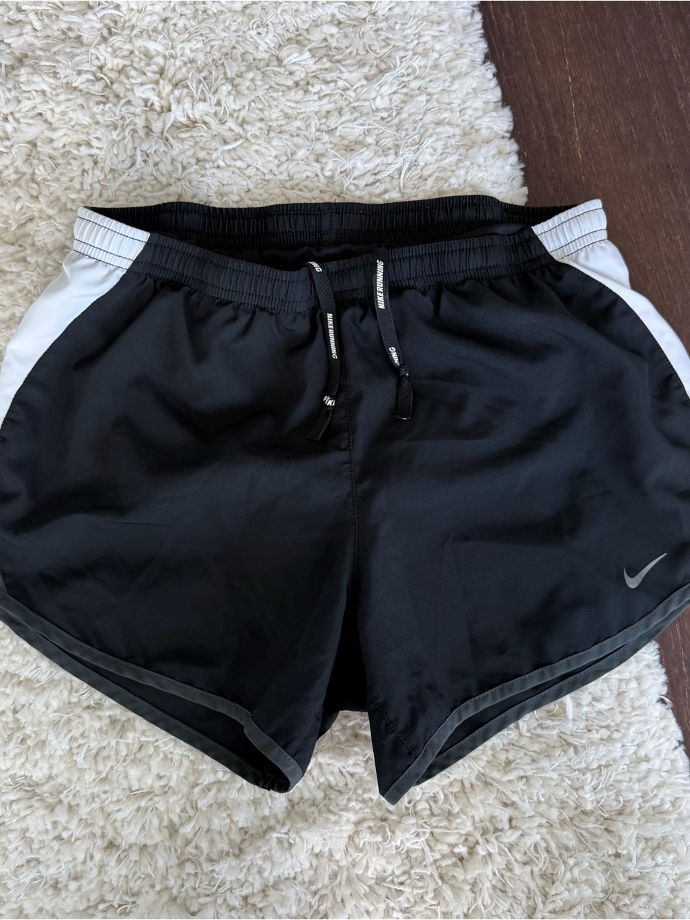 Nike Running Black & White 3” Dri Fit Shorts